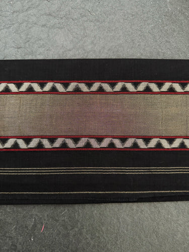 Pure Cotton Saree from Banaras | Black | Gold & Silver Zari | Kadwa Weave | Handwoven | Ships from California